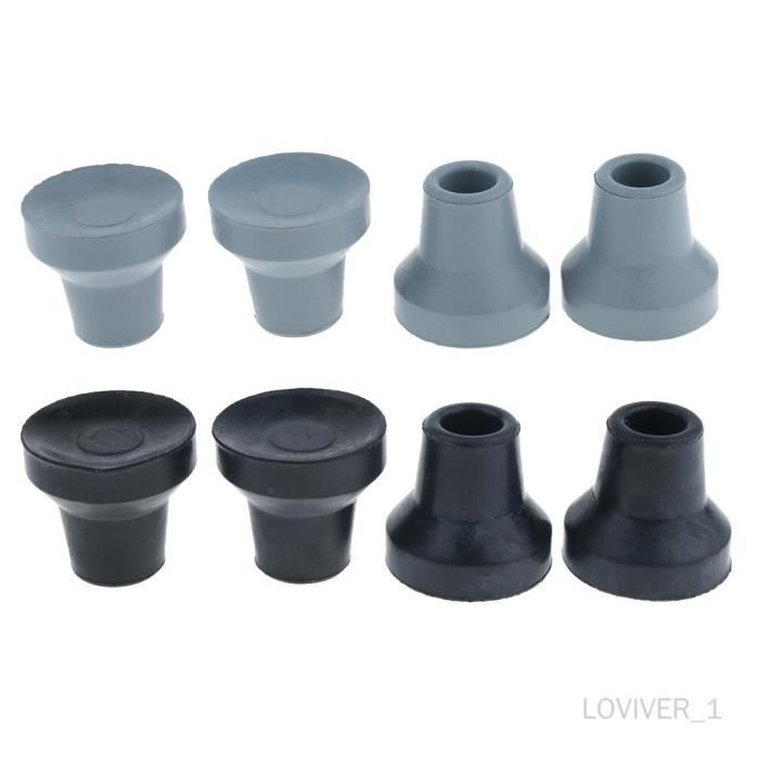 Lot de 4x Embouts Canne Marche Bâton de Marche Anti-dérapant en