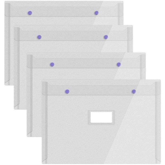 Pochette Plastique A4 Classeur Lot De 64 Pochette Plastique A4 Colorés, 8 Couleurs Chemise Plastique Pochette Porte Document A4