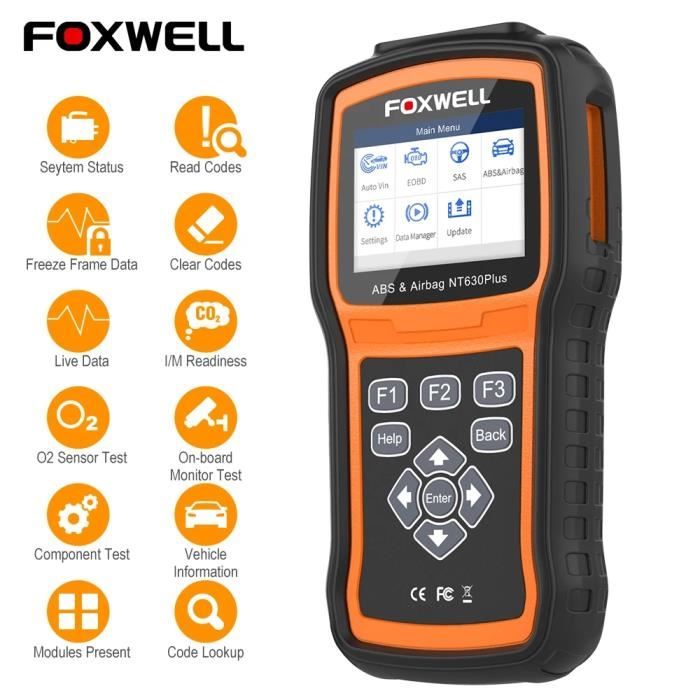 Foxwellt 630 plus obd2 scanner ABS SRS Airbags et auto-diagnostic lecteur de code OBD2 Diagnosticgert