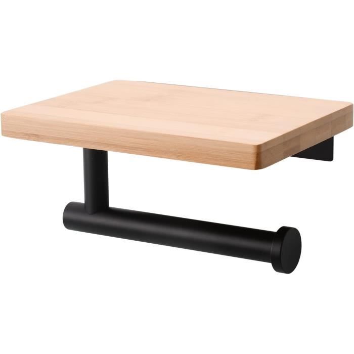 Support Mural Pour Rouleau De Papier Toilette Et Boîte à Mouchoirs - Design Noir, En Acier Inoxydable