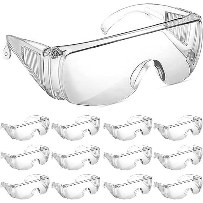 Lot De 8 Lunettes De Protection MINZHI - Transparentes, Anti-buée, Confortables - Pour Bricolage, Labo, Sport