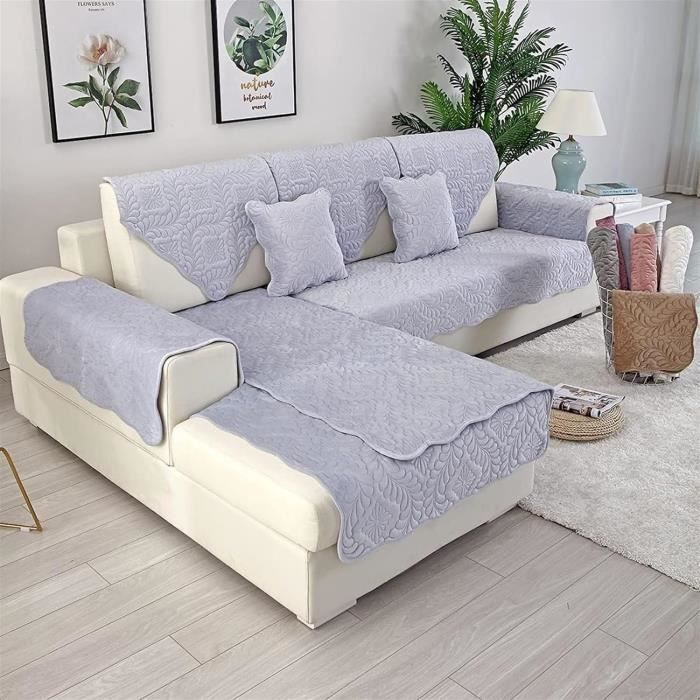 Housse De Canapé D'Angle Imperméable - Couvre-Canapé En L Antidérapant, Protection Anti-Taches Pour Maison Avec Enfants/Animaux, Dark Gray