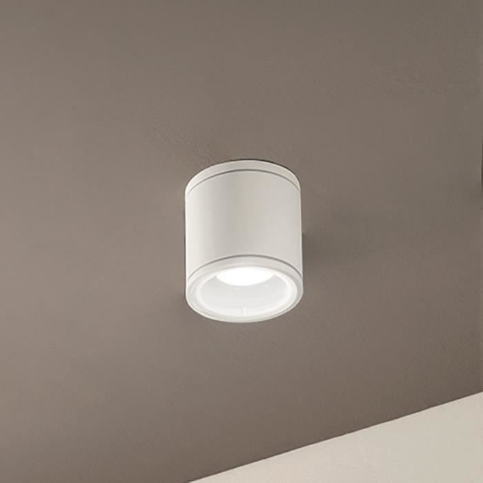 Plafonnier extérieur JUBO en aluminium blanc avec diffuseur en verre