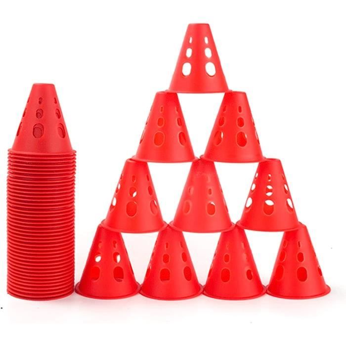 10 Cônes D'entraînement Numérotés Soccer - Plastique Coloré - Pour Sport, Agilité, Parcours - Enfants Et Adultes