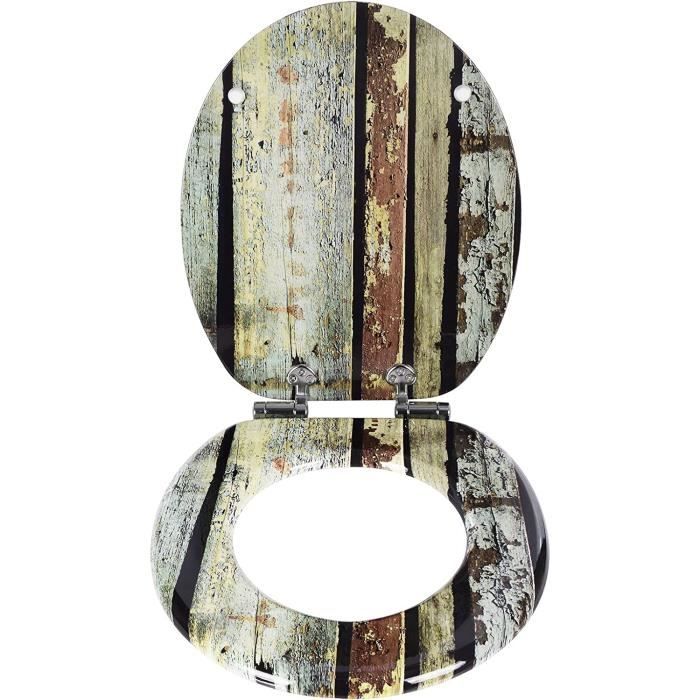 2X Sièges De Toilette Avec Couvercle Cuvette Lunette De Toilette Abattant Wc Salle De Bain