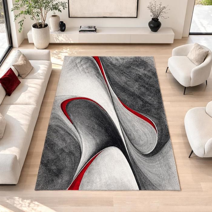 Grand Tapis Salon 300x400 Unamourdetapis Immense Tapis Salon Moderne Et Design Madila 280 X 380 Cm Rouge Gris Et Noir Achat Vente Tapis Polypropylene Cdiscount