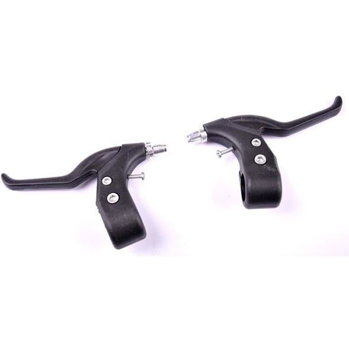 Freins vélo - leviers de freins vélo - paire de levier de freins vélo junior - matériaux résine - couleur noir