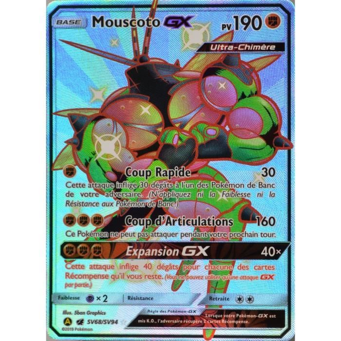 Carte Pokemon Sv68 68 Mouscoto Gx 190 Pv Shiny Sl11 5 Soleil Et Lune Destinees Occultes Neuf Fr Cdiscount Jeux Jouets
