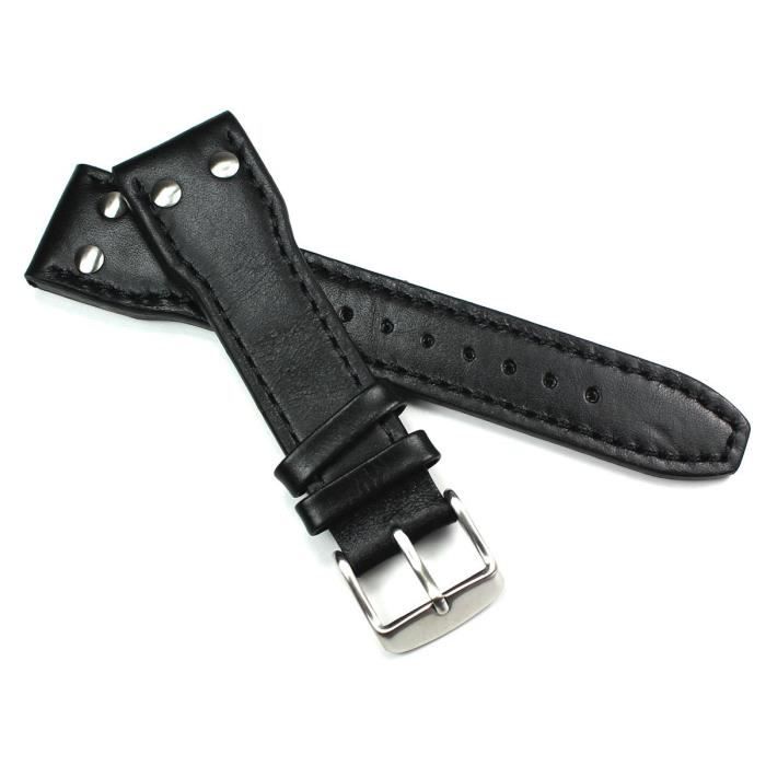 26mm 24mm Bracelets de montre Aviateur Style avec Arc gris clair 22mm 