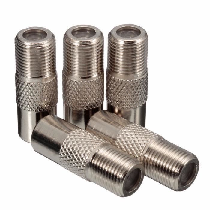 5pcs F Type Prise Coaxial Rf Iec Fiche Antenne Adaptateur Male Torsion Connecteur En Aluminium Alliage Bo68011 Cable Tv Video Son Avis Et Prix Pas Cher Cdiscount