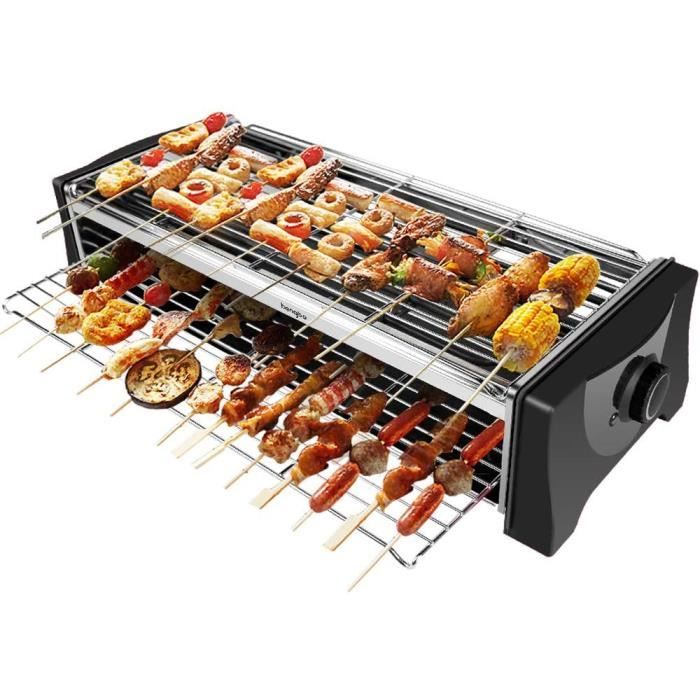 Barbecue Electrique de Table, Grill Electrique Sans Fumée, Double
