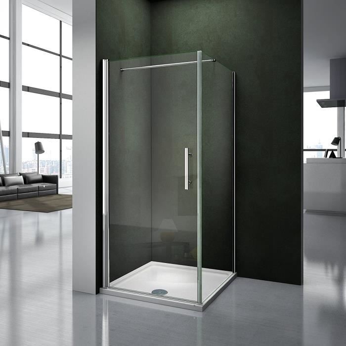 Porte De Douche Pivotante 90cm Paroi De Douche Fixe 70cm Verre Anticalcaire Hauteur 185cm Barre De Fixation 90cm Achat Vente Porte De Douche 90x70x185cm Porte Pivotante Cdiscount