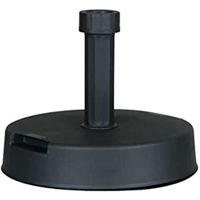 Support Parasol Rond Pied De Parasol En Béton Ram - Base Ronde Noire 50cm Pour Parasol De Jardin Base Parapluie Extérieur