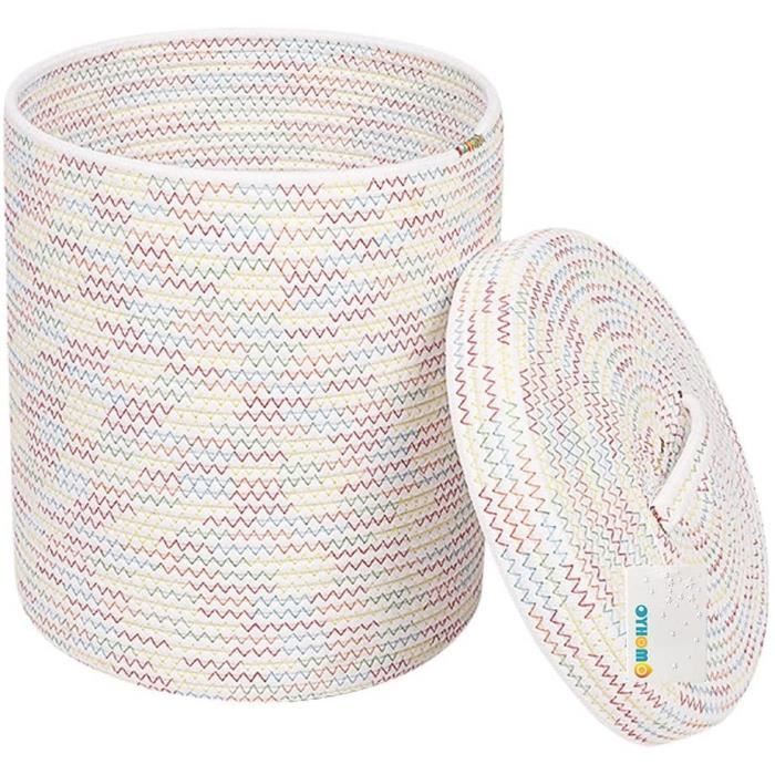 Panier en corde avec couvercle, multifonction pour couverts ou plante