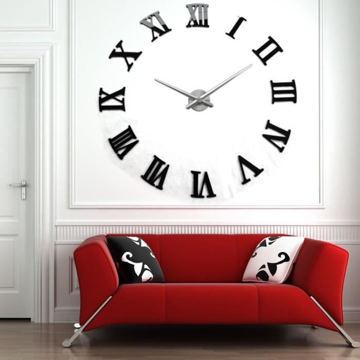 Get Wallpaper Tempsa Horloge Murale Vintage Diy 3d Chiffres Romains Stickers Desktop Wallpaper