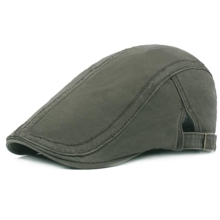 Béret En Coton Pour Homme BUDUBIBI - Casquette Plate Réglable, Style Classique & Confortable