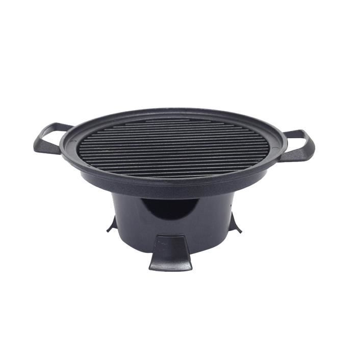 Mini Barbecue Hibachi Portable En Fonte - Gril Sans Fumée Au Charbon Pour Intérieur/extérieur (1 Personne)