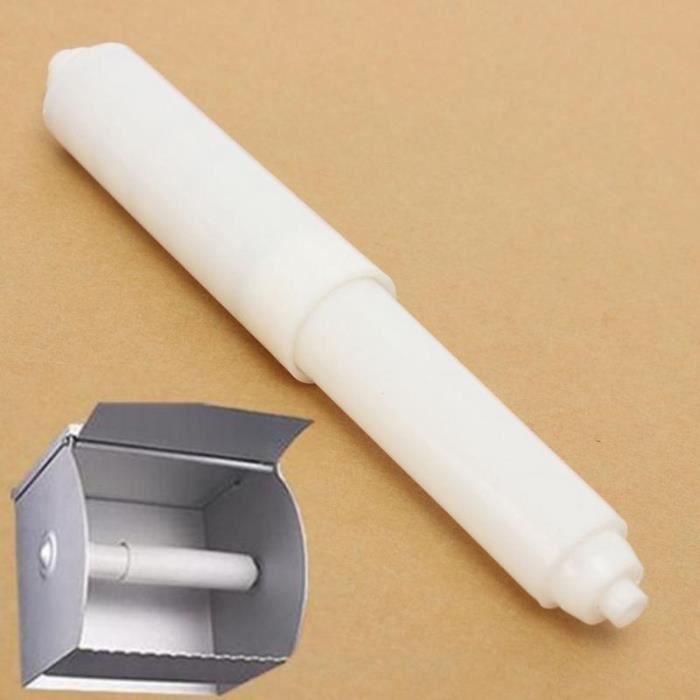 Porte-rouleaux de papier toilette broche en plastique Blanc Pack De 1 