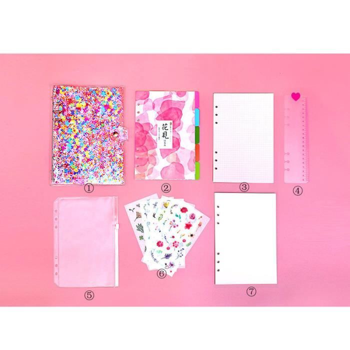 Ensemble Papeterie Et Cahier Taille Intermédiaire Rose - Style Tendance, Neuf