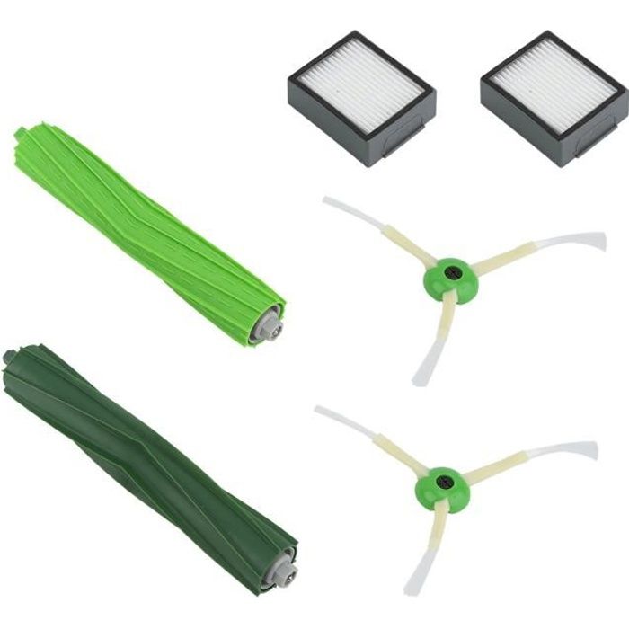 Remplacement de pièces de filtre pour irobot Roomba i7 + E5 E6 filtres HEPA  brosses à rouleaux latéraux verts - Cdiscount Electroménager