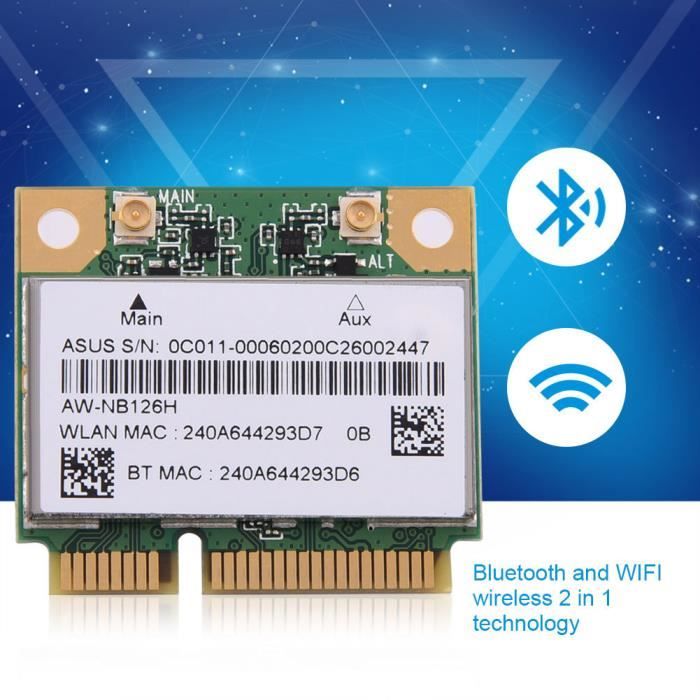 Adaptateur réseau sans fil - ASUS - Carte WiFi Bluetooth 150 Mbps - PCI-E - 24 GHz - Compatible PC