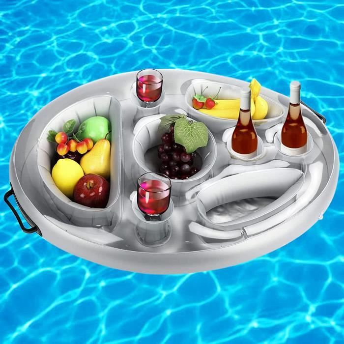 Porte boissons gonflable piscine pour spa plage lac support flottant verre nourriture tablette téléphone durable argent - Jardin Porte boissons gonflable piscine pour spa plage lac support flottant verre nourriture tablette téléphone durable argent - Jardin