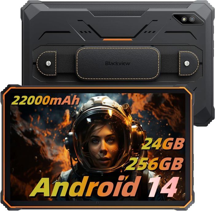 Blackview Active 8 Pro Tablette Incassable 10.36 2.4K FHD+ 16Go+256Go(SD 1To) 22000mAh(33W) G99 48MP+16MP Android 13 Orange