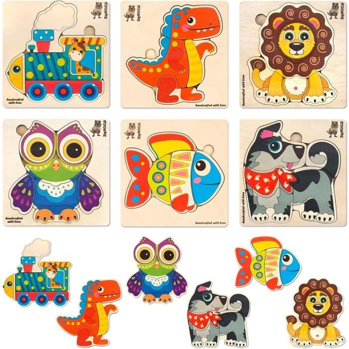 Jeux Puzzle Enfant 2 3 4 Ans By - 6 Jouet Montessori Bebe En Bois ...