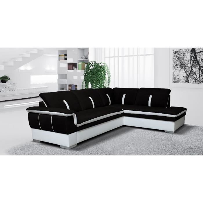 Canape D Angle Marion Noir Blanc Angle Droit Achat Vente