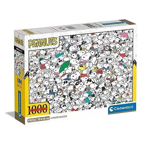 Puzzle - CLEMENTONI - Compact 1000 pièces Impossible Snoopy - Écologique - 70 x 50 cm - Licence Snoopy