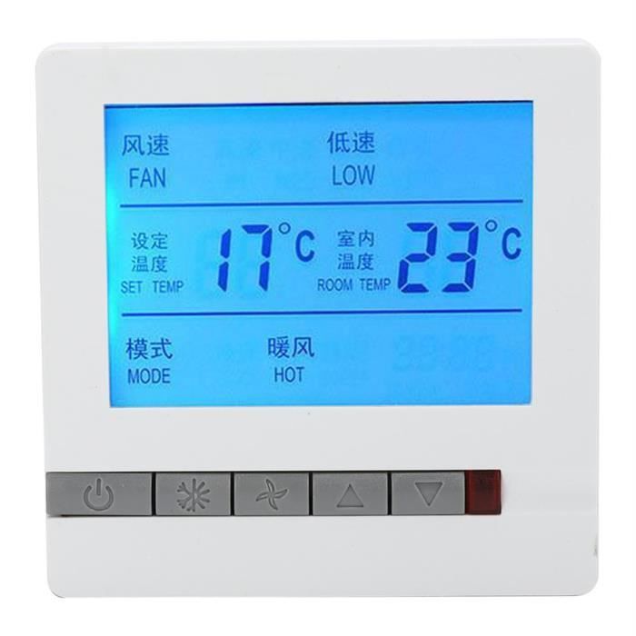 Dilwe Thermostat de ventilo-convecteur Thermostat numérique Climatiseur