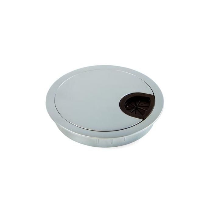 Passe-câbles circulaire encastrable - EMUCA - Circum - D. 80 mm - Zamak - Chrome mat Passe-câbles circulaire encastrable - EMUCA - Circum - D. 80 mm - Zamak - Chrome mat
