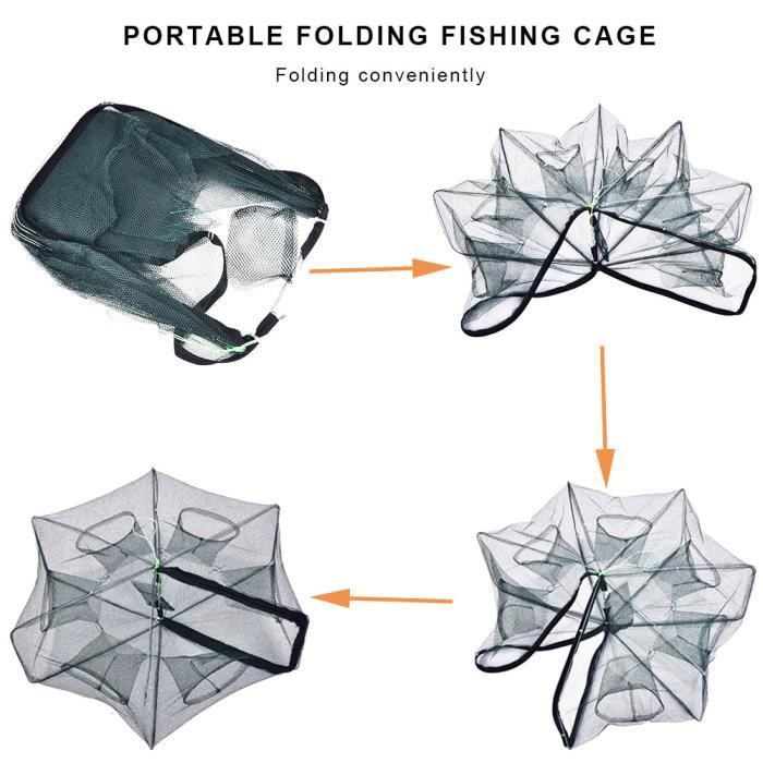 Panier à Poissons Pliable – Cage Filet Pour Crabes Et Crevettes – Léger, Neuf