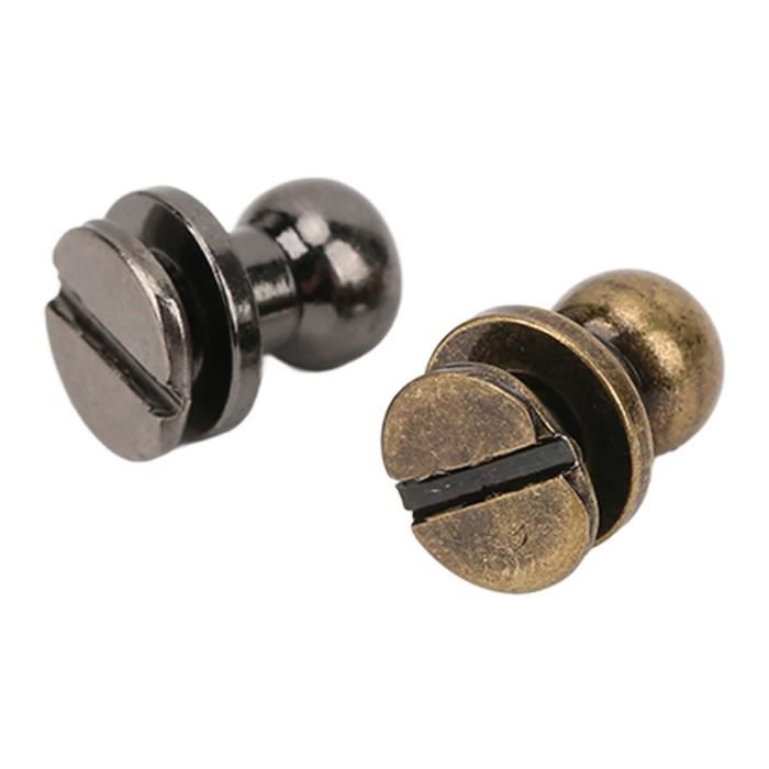 Rivets à Tête Ronde 6x10mm Avec Vis Et Joint - Lot De 12 - Argent - Pour Cuir, Sacs, Vêtements DIY