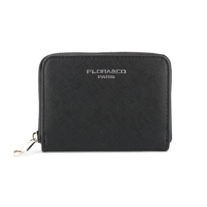 Portefeuille Femme Cuir Slim Bifold - Porte Carte Et Monnaie Avec Éclaire, Multiple Emplacements, Compact Et Élégant - Noir