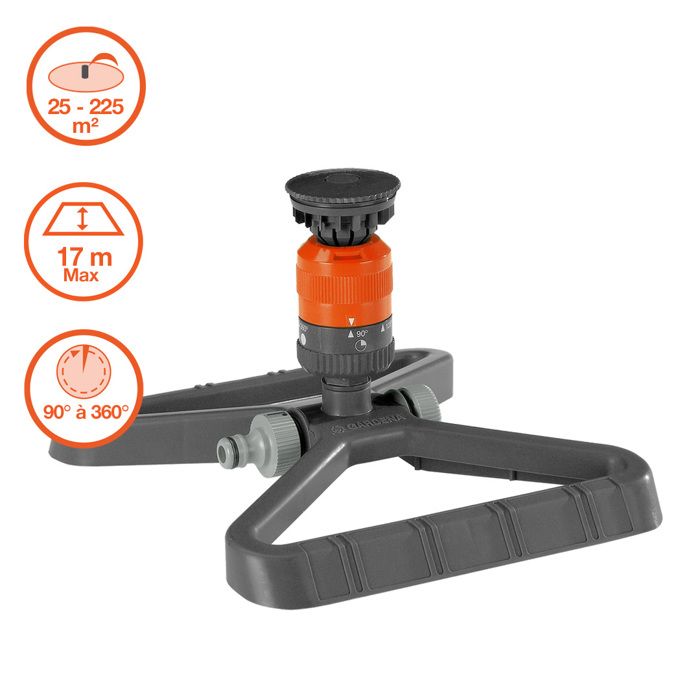 Arroseur circulaire Vario Comfort GARDENA 1948 20 Surface 225m² max Portée 17m max