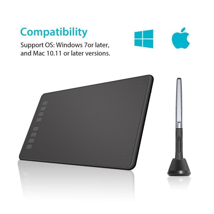 Huion Inspiroy H950p 87 X 54 Pouces Tablette Graphique Tablette Stylet Sans Pile Avec 8192 Niveaux De Sensibilité à La Pression Du