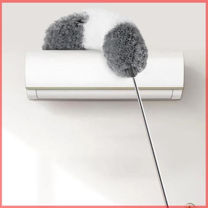 Plumeau Télescopique Extensible 2,45m Avec 9 Accessoires - Nettoyage Plafonds, Coins Et Toiles D'araignée