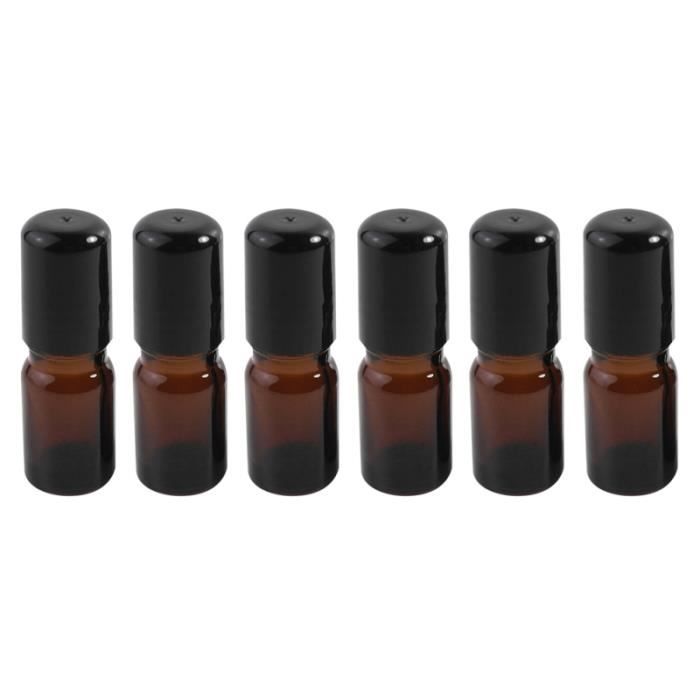 10 Flacons Roll-on Vides 10ml Marron - Verre Avec Bille Acier Inoxydable Pour Huiles Essentielles