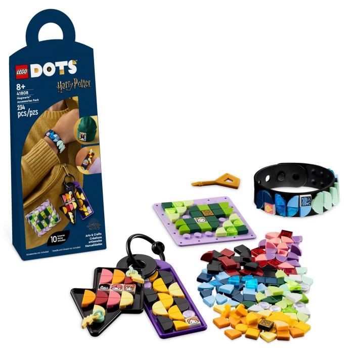 LEGO® DOTS 41808 Ensemble d’Accessoires Poudlard, Kit de Création de Bijoux sur Harry Potter