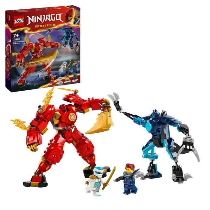 LEGO® 71808 NINJAGO Le Robot Élémentaire du Feu de Kai, Jouet Ninja avec Figurine Personnalisable Pl