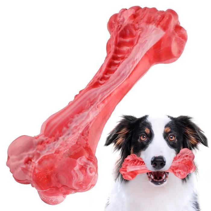 Meilleurs prix pour Jouet à Mâcher Indestructible pour Chien MASBRILL - Os Saveur Bœuf Rouge
