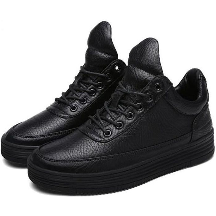 Basket montante femme Mode Feminine Baskets à Lacets Cuir Anti-dérapant  Noir - Cdiscount Chaussures