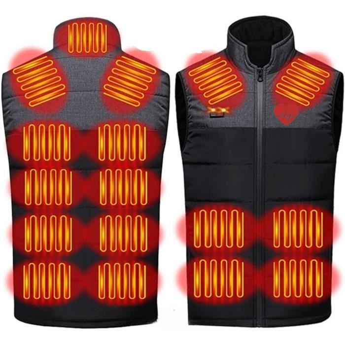 Doudoune Chauffante USB Homme/femme - 21 Zones Chauffantes, 3 Niveaux, Coupe-vent, Pour Hiver Et Moto