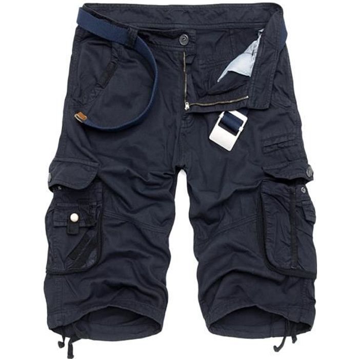 Short Cargo Homme - Bermuda Été En Coton Élastique - Coupe Baggy Avec Multiples Poches - Du S Au 4XL - 2