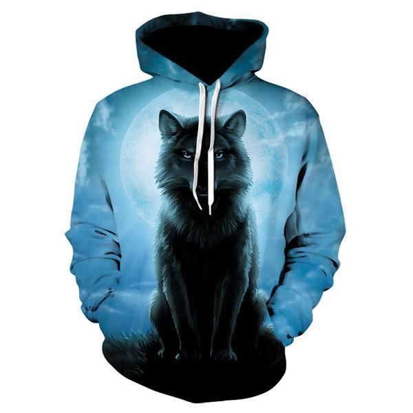 Sweat à Capuche Loup - Motif Tête De Loup Artistique, Uni, Pour Homme, Femme, Enfants, 241g, Coupe Classique