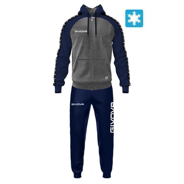 Survêtement Givova Italia 103 Gris Homme Football Fleece