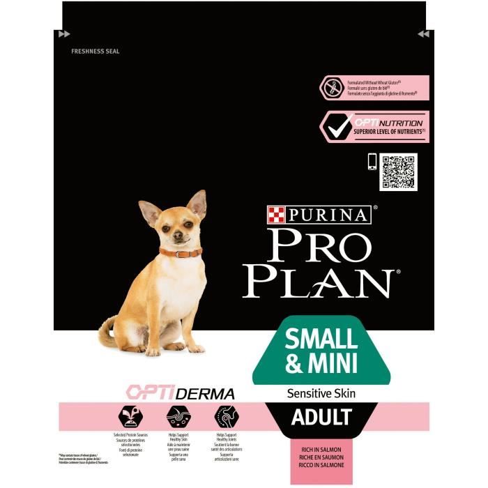 PRO PLAN Sensitive Skin Optiderma - Croquettes au saumon - Pour chien adulte de petite taille - 700 g