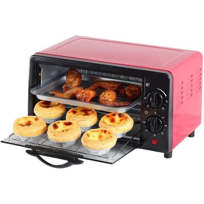 Mini Four Electrique 60L, Four À Convection 2000W, Avec Minuteur 0-60 Min, Grille Et Plaque De