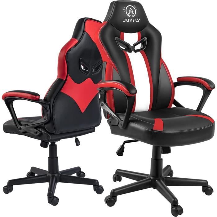 Chaise Gaming Devoko Avec Massage Et Repose-Pieds - Tissu Respirant - Capacité 150kg - Gris Foncé - Ergonomique Et Confortable